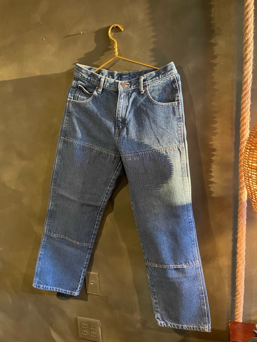 Dickies Men's Patchwork Dark Blue vintage Straight Jeans